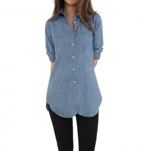 Ann Mashburn Boyfriend Chambray Shirt Sz XL